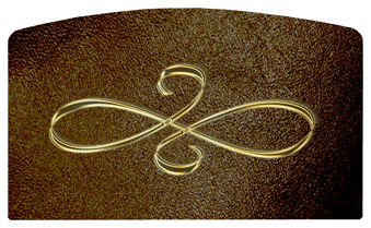 DACRO-601-GD-SH-BR Gold Scroll Shimmer Brown